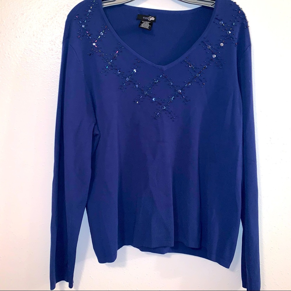 East 5th XL Beaded Sequin Embellished Tunic